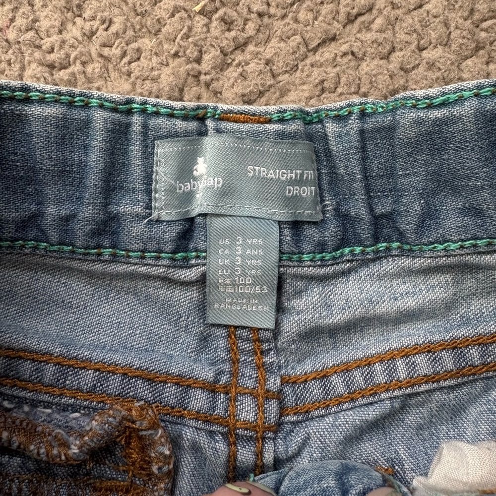 GAP Blue Distressed Straight-Leg Jeans - Picture 3 of 4